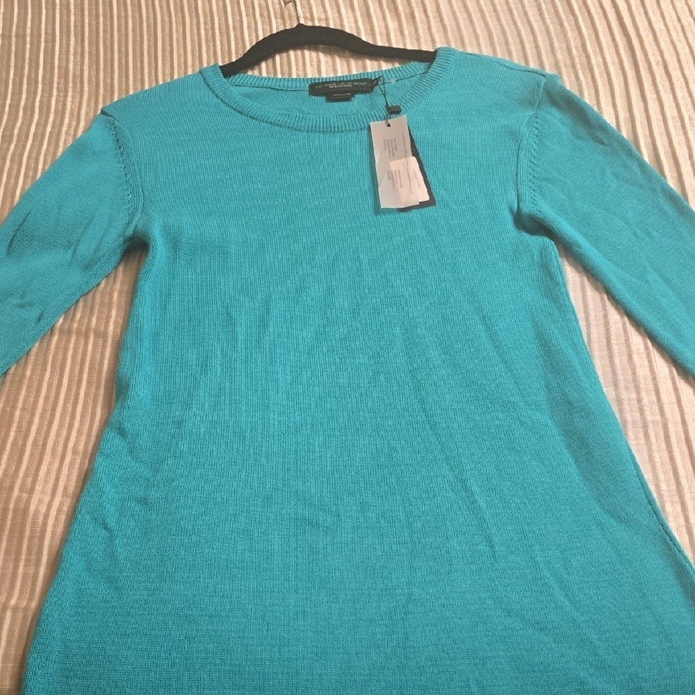 No Pise La Grama El Abrazo Sueter Dress Elegant Long Sleeve Emerald Fringe Dress — image 8 of 8